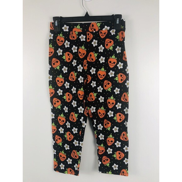 NWT!! Sourpuss Leggings Size S Strawberry Skulls Flowers Goth Punk Emo - Picture 4 of 10